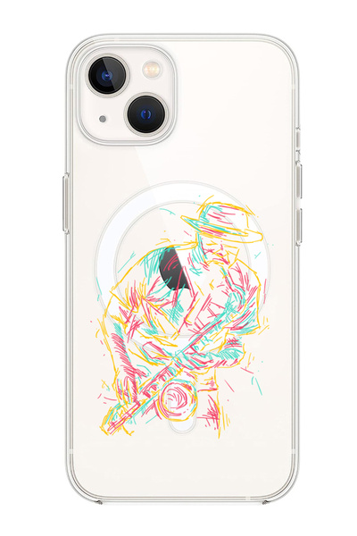 Theodor غلاف لهاتف iPhone 14 مقاس 6.1 بوصة متوافق مع MagSafe، جراب ممتص للصدمات ومقاوم للصدمات بتصميم ساكسفون تجريدي