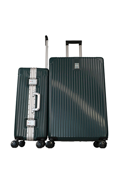 GROUND Charmed 2'li Alüminyum Alaşımlı Valiz Seti Büyük-Orta - Yeşil - 10741