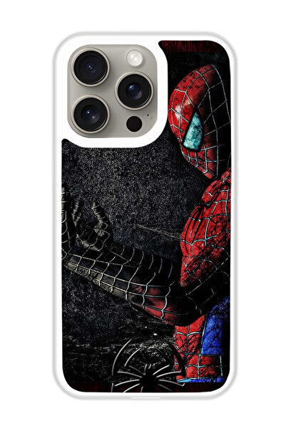 Theodor غطاء حماية لهاتف أبل آيفون 15 برو ماكس سبايدر مان (مصد أبيض)