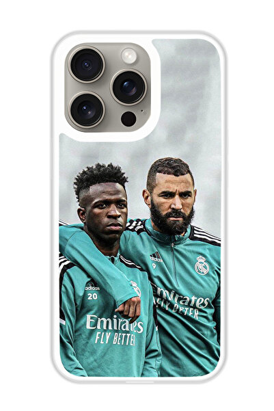 Theodor غطاء حماية لهاتف أبل آيفون 15 برو ماكس بنزيما وفينيسيوس (مصد أبيض)