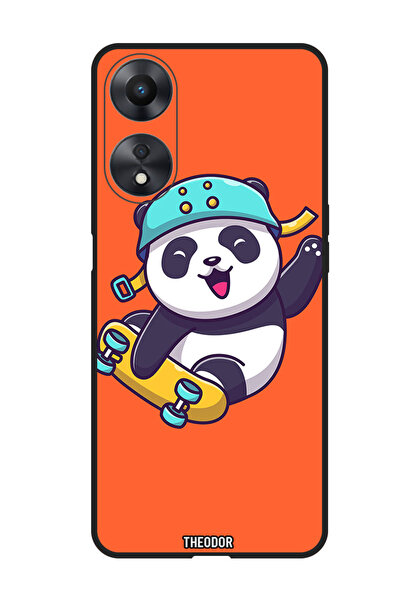 Theodor جراب واقٍ مضاد للخدش والصدمات لهاتف Oppo F23 5G Skiing Panda