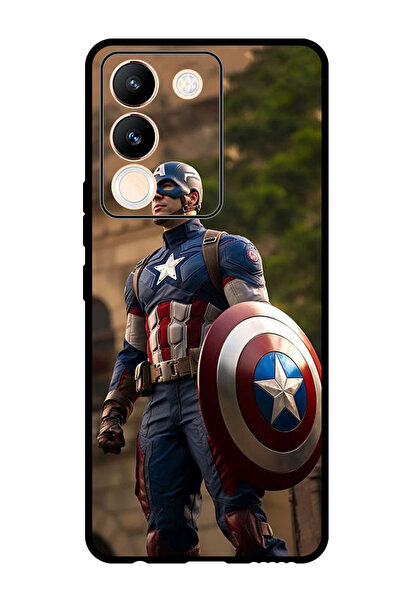 Theodor جراب واقٍ مضاد للخدش والصدمات لهاتف Vivo V29e Captain America 3