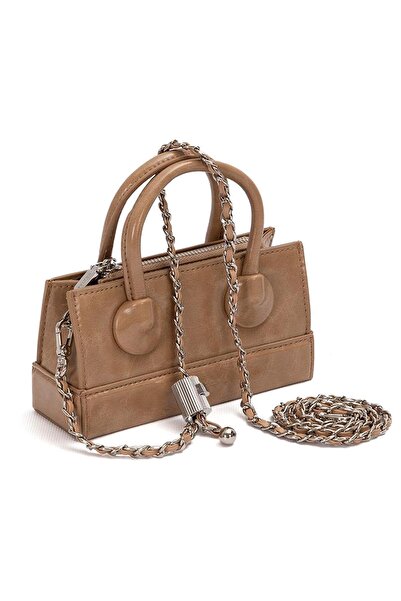 Levidor 930397 Women's Handbag with Adjustable Lock Detail Brown