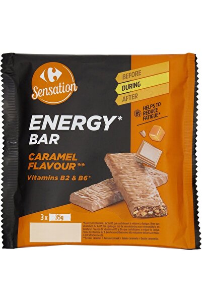 Crf Sensat Batoane cu cereale, ciocolata cu lapte si caramel Carrefour Sensat...