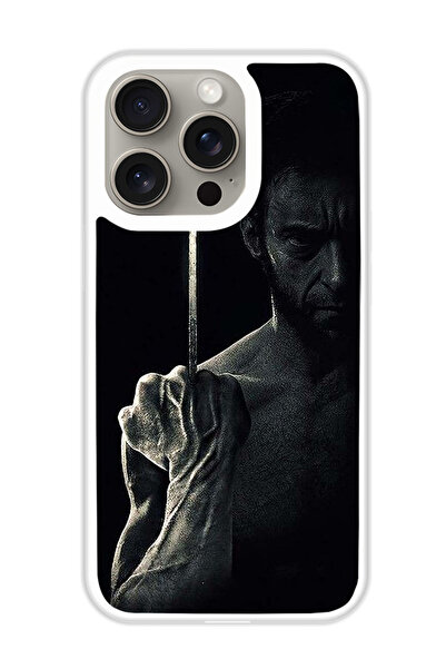 Theodor غطاء حماية لهاتف أبل آيفون 15 برو لوجان (مصد أبيض)