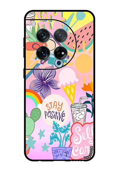 Theodor جراب واقٍ مضاد للخدش والصدمات لهاتف OnePlus 12، حافظ على إيجابيتك