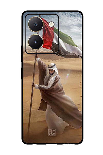 Theodor جراب واقٍ مضاد للخدش والصدمات لهاتف Vivo Y27s، علم الشيخ زايد، صحراوي