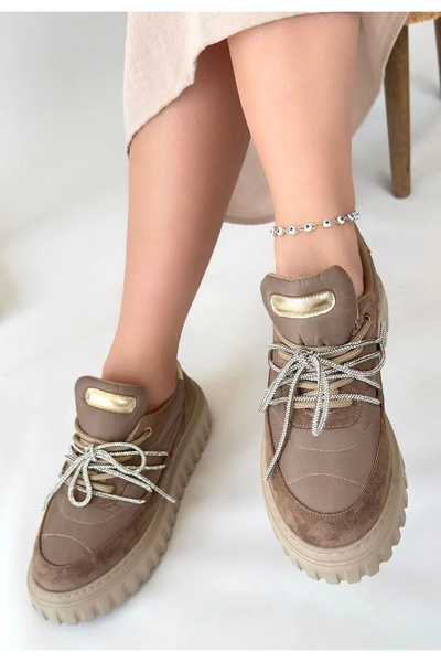 Erbilden Lemda Mink Suede Lace-Up Sneakers