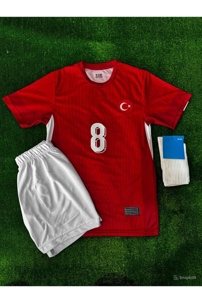 jabuka Türkiye Milli Takım Arda Güler Kırmızı Futbol Çocuk Forması 3'lü Set