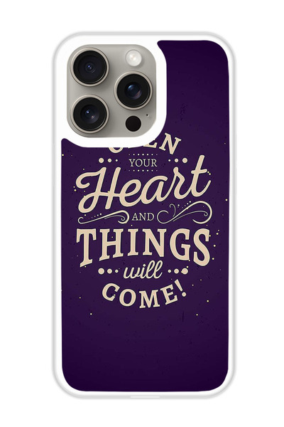 Theodor غطاء حماية لجهاز أبل آيفون 15 برو - افتح قلبك (مصد أبيض)