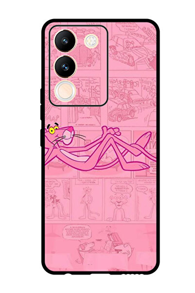 Theodor جراب واقٍ مضاد للخدش والصدمات لهاتف Vivo V29e Pink Panther