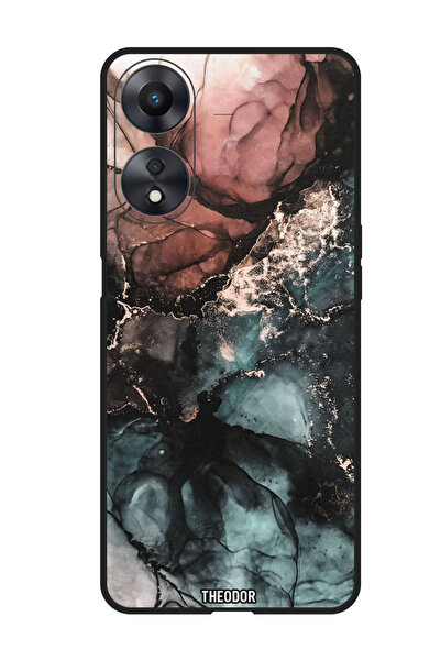 Theodor جراب واقٍ مضاد للخدش والصدمات لهاتف Oppo A1 5G بلون رخامي ملون