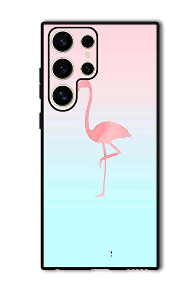 Theodor جراب واقٍ مضاد للخدش والصدمات لهاتف Samsung Galaxy S24 Ultra، بتصميم طائر الفلامنغو الوردي