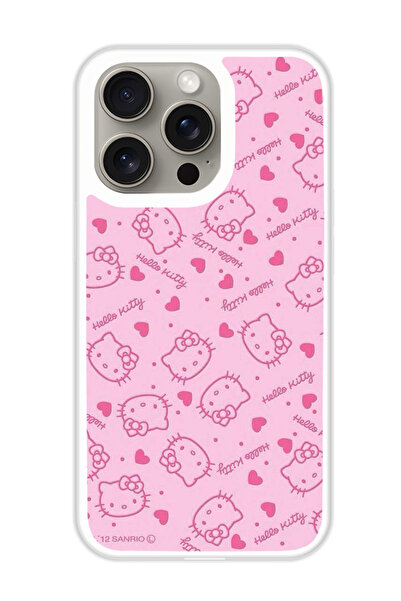 Theodor غطاء حماية لهاتف أبل آيفون 15 برو، علامات هالو كيتي (مصد أبيض)