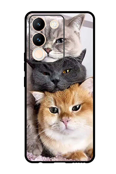 Theodor Protective Case Anti Scratch Shock Proof Bumper Cover For Vivo V29e Cats