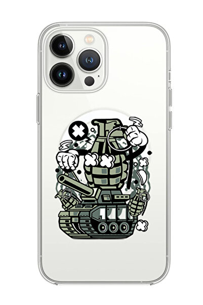 Theodor غلاف لهاتف iPhone 14 Pro مقاس 6.1 بوصة متوافق مع MagSafe، غطاء ممتص للصدمات للهاتف، نسخة من القنبلة اليدوية