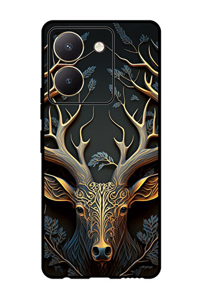 Theodor جراب واقٍ مضاد للخدش والصدمات لهاتف Vivo Y27s بتصميم رأس الغزال