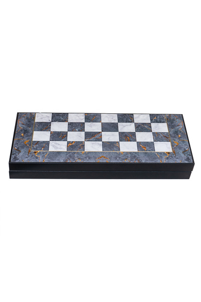 Z-Tools Backgammon game made of varnished wood 50x50cm gray / 987-4
