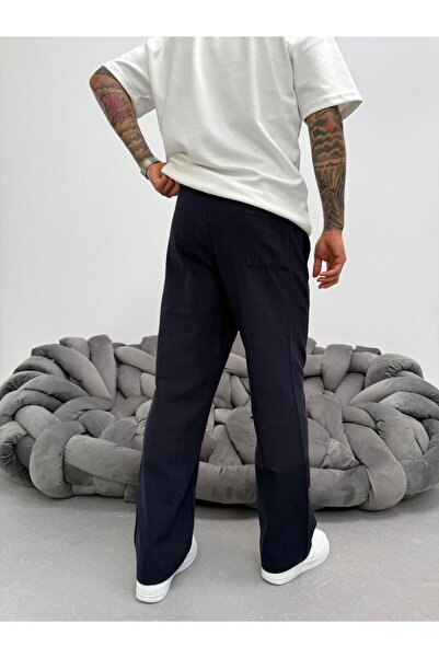 KağanKY Lacivert Ланцюгові баггі штани