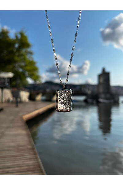 Çelik Silver Tarot Kolye