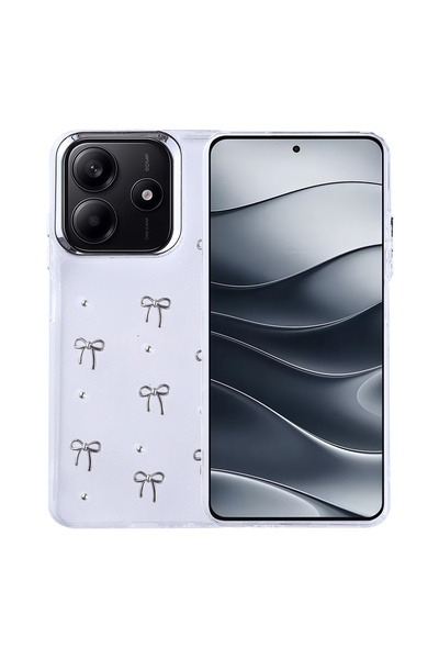 MRCİLETİSİM حافظة هاتف Xiaomi Redmi Note 14 4G بتصميم أنيق على شكل فيونكة