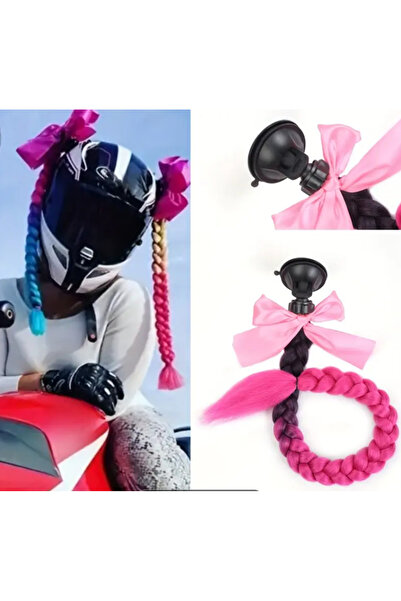 Hediyehanem Motor & Motosiklet Mor-siyah Tek Örgü Saç Kask Dış Aksesuar