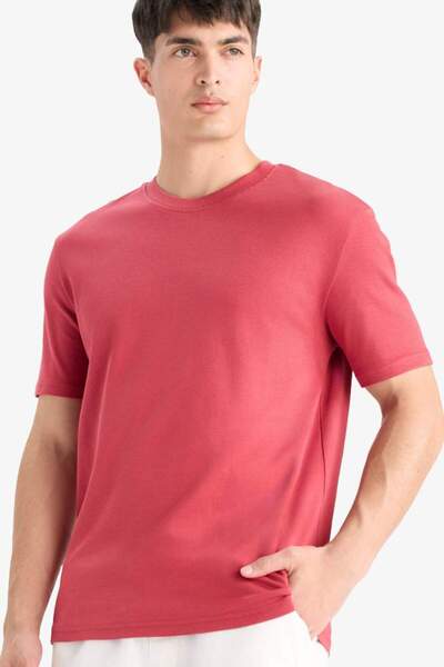 DeFacto New Season 100% Cotton Regular Fit Crew Neck Basic Plain Short Sleeve T-Shirt