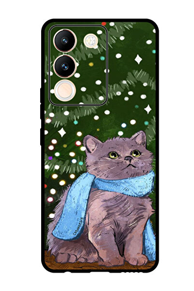 Theodor جراب واقٍ مضاد للخدش والصدمات لهاتف Vivo V29e بتصميم قطة لطيفة