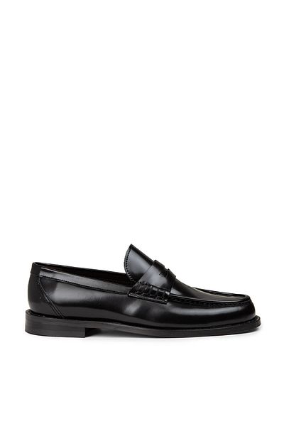 Deery Men's Genuine Leather Black Loafers