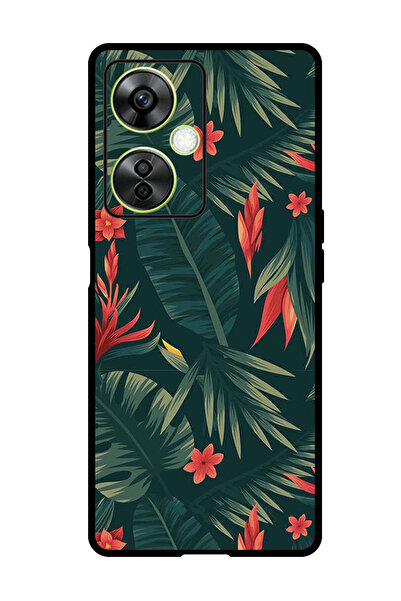 Theodor جراب واقٍ مضاد للخدش والصدمات لهاتف OnePlus Nord N30 بأوراق خضراء