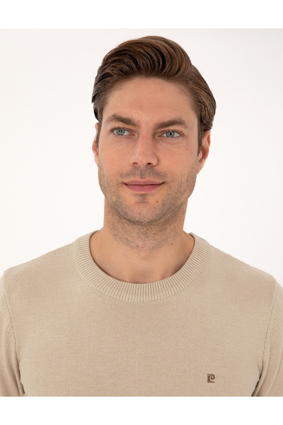 Pierre Cardin Kum Melanj Slim Fit Bisiklet Yaka Basic Triko Kazak 50314192-VR123