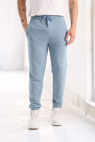 Valiberta Ανδρικό παντελόνι Spike Diagonal 3 Thread Cuff Leg Φούτερ - Κρύο μπλε