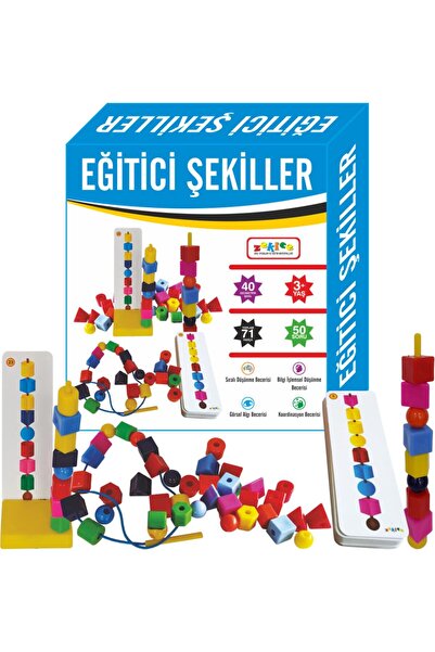 Wooden Toys Eğitici Şekiller İpe Dizme Boncuk Sıralama Speedy Bak Diz Boz