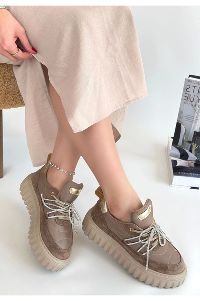 Erbilden Lemda Mink Suede Lace-Up Sneakers