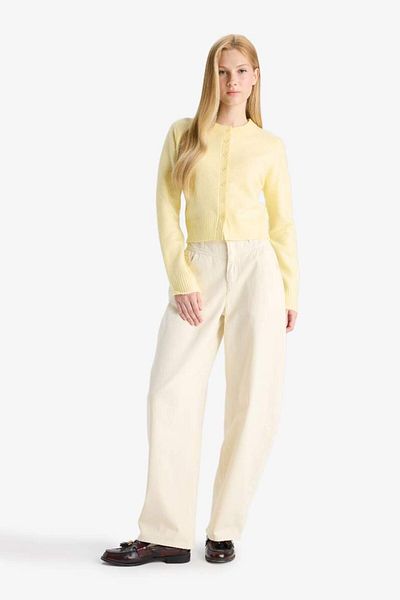 DeFacto New Season Coool Slim Fit Slim Fit Crew Neck Cardigan