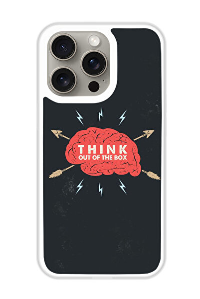 Theodor غطاء حماية لهاتف Apple IPHONE 15 Pro Max فكر خارج الصندوق (2) (مصد أبيض)