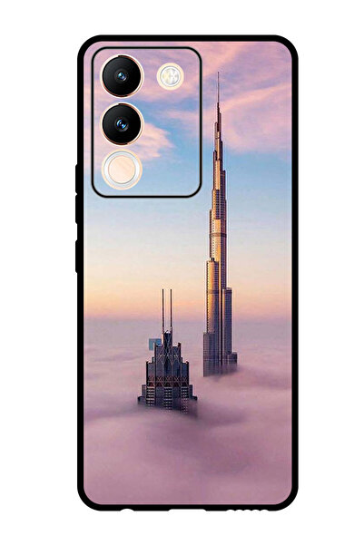 Theodor جراب واقٍ مضاد للخدش والصدمات لهاتف Vivo Y200 برج خليفة في السحب