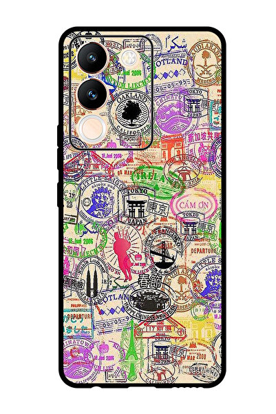 Theodor جراب واقٍ مضاد للخدش والصدمات لهاتف Vivo V29e مع ختم جواز السفر