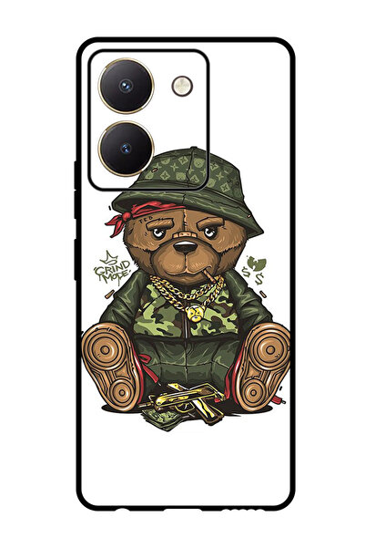 Theodor جراب واقٍ مضاد للخدش والصدمات لهاتف Vivo Y27s على شكل دب تيدي