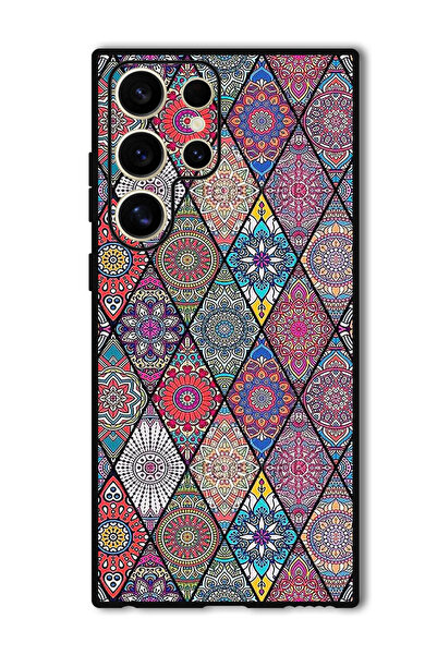 Theodor جراب واقٍ مضاد للخدش والصدمات لهاتف Samsung Galaxy S24 Ultra بتصميم فن ماندالا