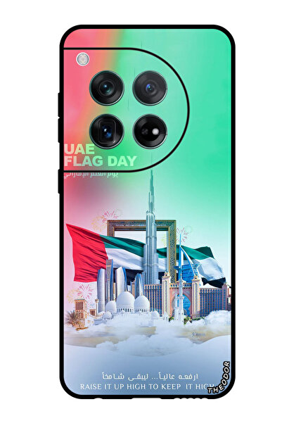 Theodor غطاء حماية مضاد للخدش والصدمات لهاتف OnePlus 12، يوم علم الإمارات السعيد