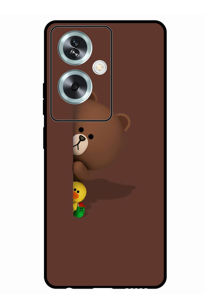 Theodor جراب واقٍ مضاد للخدش والصدمات لهاتف Oppo A2 بتصميم الدب المختبئ