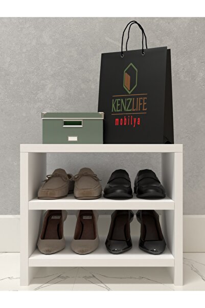Kenzlife Ayakkabılık Konevi Mat Beyaz Suntalam 035*040*30 Dört Çift Ayakkabı Kapasitesi Arkalıksız