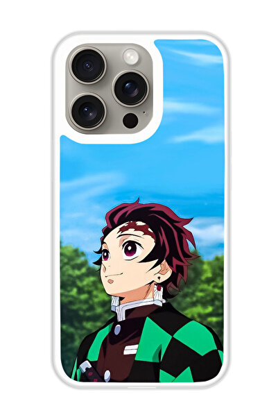 Theodor غطاء حماية لجهاز أبل آيفون 15 برو قاتل الشياطين (2) (مصد أبيض)