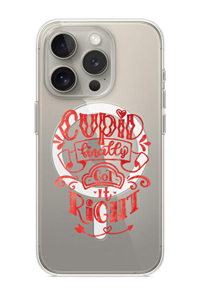 Theodor حافظة لجهاز iPhone 15 Pro مقاس 6.1 بوصة متوافقة مع MagSafe، غطاء مقاوم للصدمات، لقد حصل Cupid أخيرًا على الأمر الصحيح