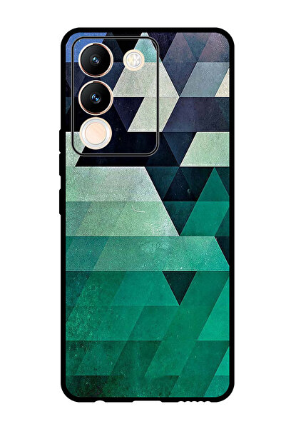 Theodor جراب واقٍ مضاد للخدش والصدمات لهاتف Vivo Y200 بنمط مثلث الألوان البحرية