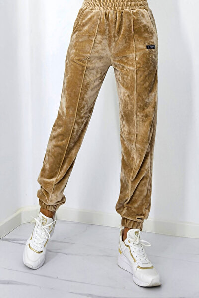 FashionForYou Malaki velvet sweatpants, cream