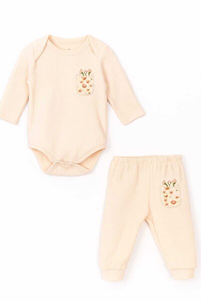 Necix's مجموعة ملابس علوية وسفلية مطرزة بالزهور للفتيات الصغيرات من لونيا