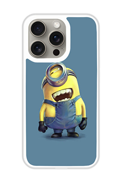 Theodor غطاء حماية لهاتف أبل آيفون 15 برو ماكس ميني سمايل (مصد أبيض)