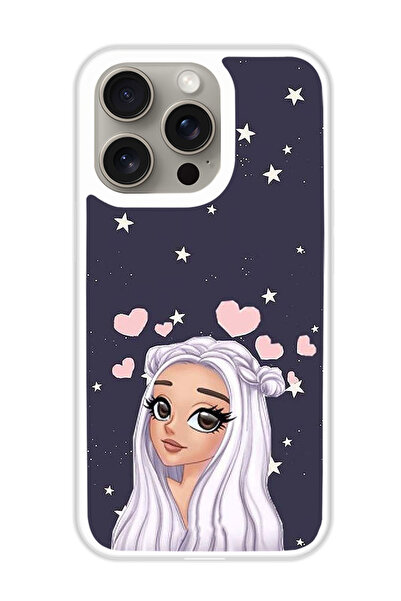 Theodor غطاء حماية لهاتف أبل آيفون 15 برو، خلفية نجمة الحب (مصد أبيض)